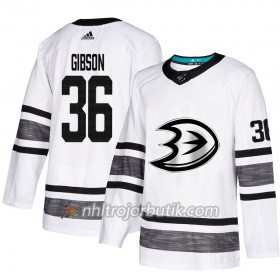 Män Ishockey Anaheim Ducks tröja John Gibson 36 Vit 2019 All-Star Adidas Authentic